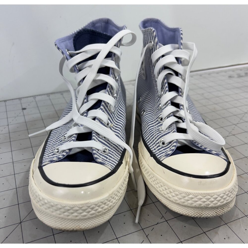 Converse Men's Chuck  Taylor 70 Hi Hickory Stripe Sneakers Blue Ticking Sz. 8.5 - Picture 2 of 12